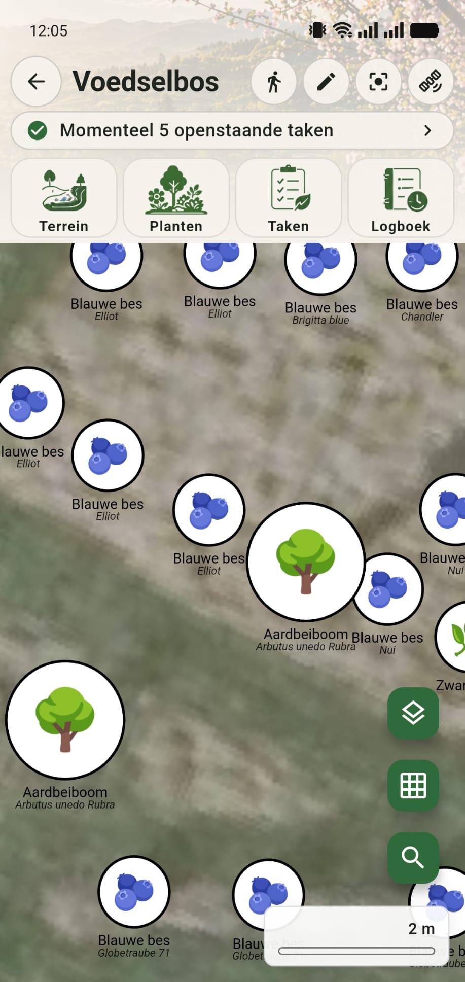 GreenPlot overzicht van planten op een terrein