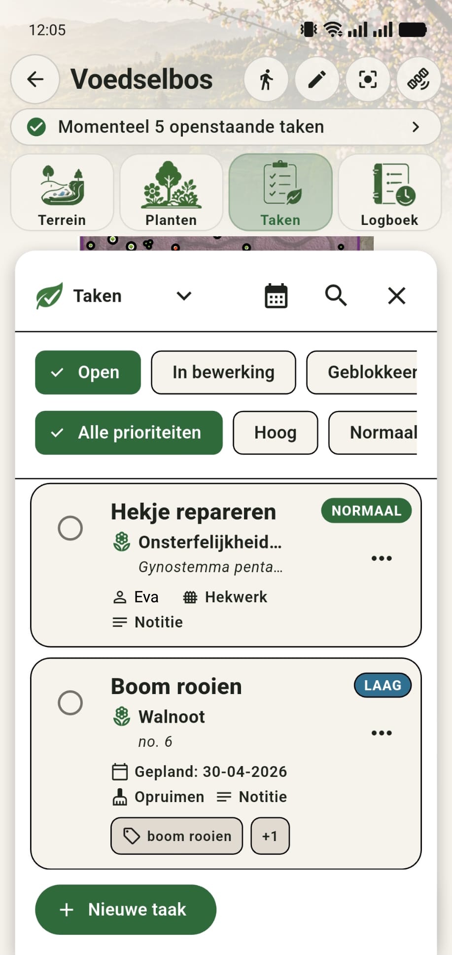 GreenPlot takenoverzicht